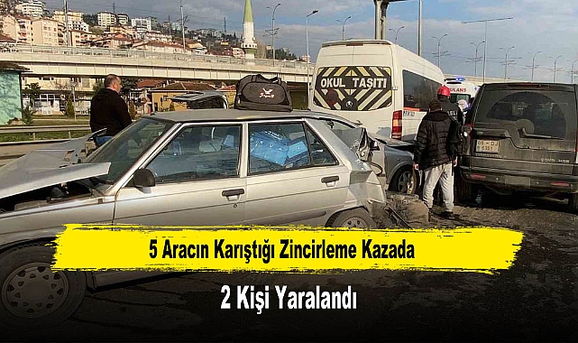 5 Aracın Karıştığı Zincirleme Kazada 2 Kişi Yaralandı