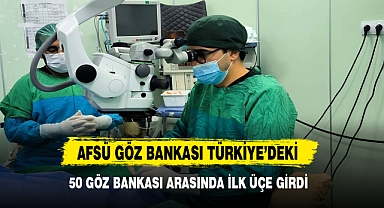 AFSÜ Göz Bankası Türkiye’deki 50 Göz Bankası Arasında İlk Üçe Girdi