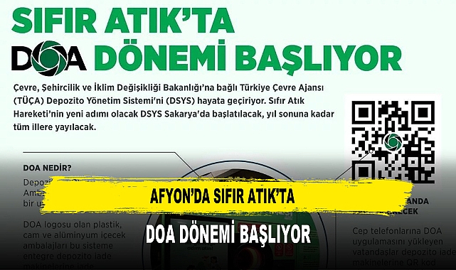 Afyon’da Sıfır Atık’ta  DOA Dönemi Başlıyor