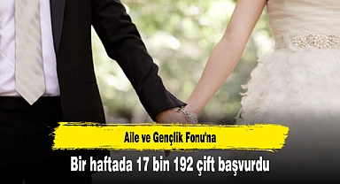 Aile ve Gençlik Fonu'na bir haftada 17 bin 192 çift başvurdu