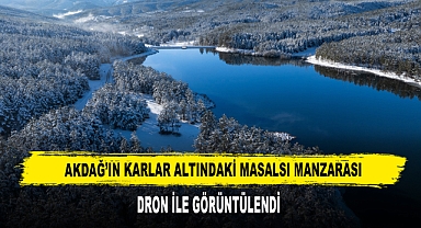 Akdağ'ın Karlar Altındaki Masalsı Manzarası Dron İle Görüntülendi