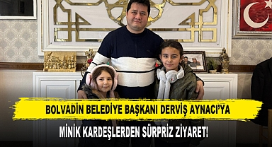 Başkan Aynacı’ya, Minik Kardeşlerden Sürpriz Ziyaret