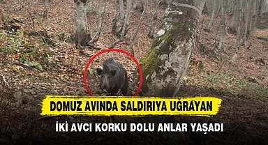 Domuz Avında Saldırıya Uğrayan İki Avcı Korku Dolu Anlar Yaşadı