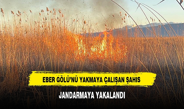 EBER GÖLÜ’NÜ YAKMAYA ÇALIŞAN ŞAHIS JANDARMAYA YAKALANDI