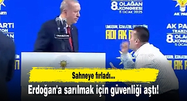 Erdoğan'a sarılmak için güvenliği aştı!