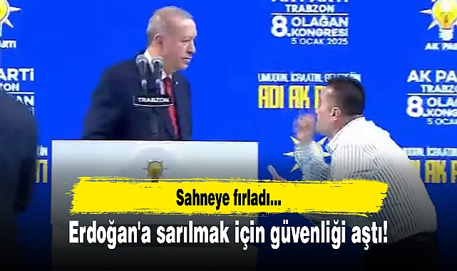 Erdoğan'a sarılmak için güvenliği aştı! 