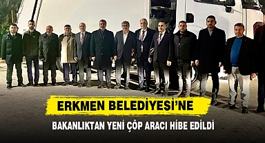 Erkmen Belediyesi’ne Yeni Çöp Aracı Hibe Edildi
