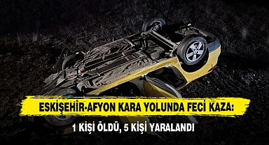 Eskişehir-Afyon Kara Yolunda 2 Otomobil Çarpıştı: 1 Kişi Öldü, 5 Kişi Yaralandı