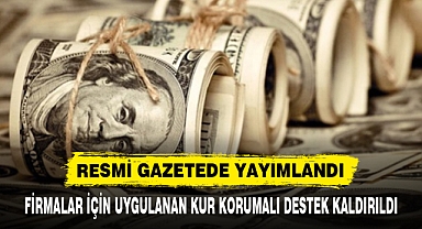 FİRMALAR İÇİN UYGULANAN KUR KORUMALI DESTEK KALDIRILDI
