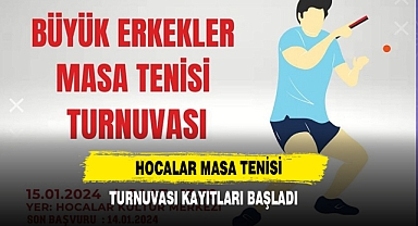 Hocalar Masa Tenisi Turnuvası Kayıtları Başladı