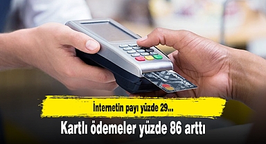 Kartlı ödemeler yüzde 86 arttı