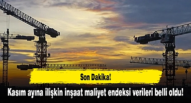 Kasım ayına ilişkin inşaat maliyet endeksi verileri belli oldu!