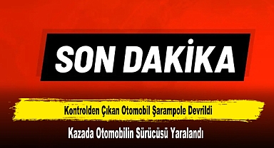 Kontrolden Çıkan Otomobil Şarampole Devrildi