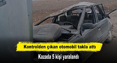 Kontrolden çıkan otomobil takla attı: Kazada 5 kişi yaralandı