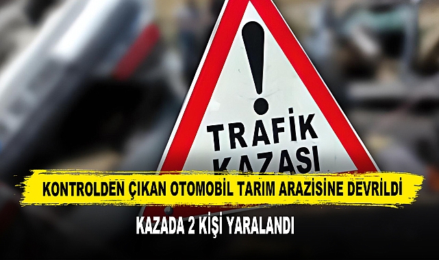 Kontrolden Çıkan Otomobil Tarım Arazisine Devrildi: 2 Kişi Yaralandı