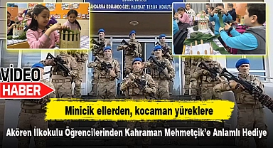 Minicik ellerden, kocaman yüreklere...Akören İlkokulu Öğrencilerinden Kahraman Mehmetçik'e Anlamlı Hediye