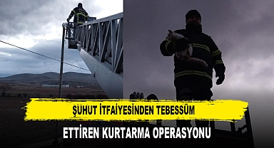 Şuhut İtfaiyesinden Tebessüm Ettiren Kurtarma Operasyonu