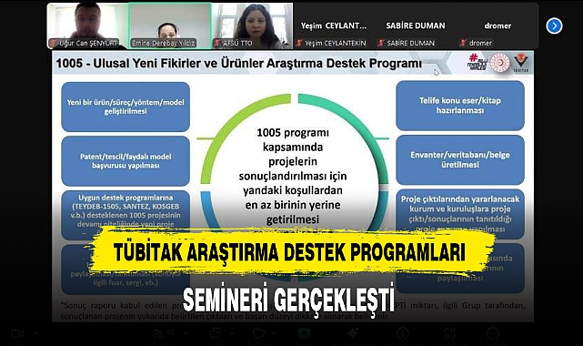 TÜBİTAK ARAŞTIRMA DESTEK PROGRAMLARI SEMİNERİ GERÇEKLEŞTİ