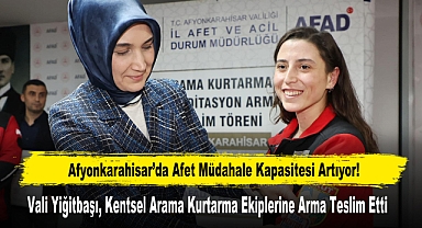 Vali Yiğitbaşı, Kentsel Arama Kurtarma Ekiplerine Arma Teslim Etti