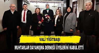 Vali Yiğitbaşı Muhtarlar Dayanışma Derneği Üyelerini Kabul Etti