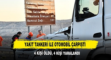 Yakıt Tankeri İle Otomobil Çarpıştı, 4 Kişi Öldü