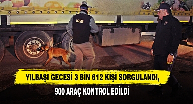 Yılbaşı Gecesi 3 Bin 612 Kişi Sorgulandı, 900 Araç Kontrol Edildi