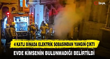 4 KATLI BİNADA ELEKTRİK SOBASINDAN YANGIN ÇIKTI