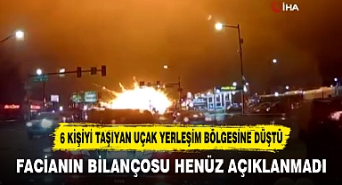6 KİŞİYİ TAŞIYAN UÇAK YERLEŞİM BÖLGESİNE DÜŞTÜ