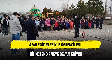 AFAD EĞİTİMLERİYLE ÖĞRENCİLERİ BİLİNÇLENDİRMEYE DEVAM EDİYOR