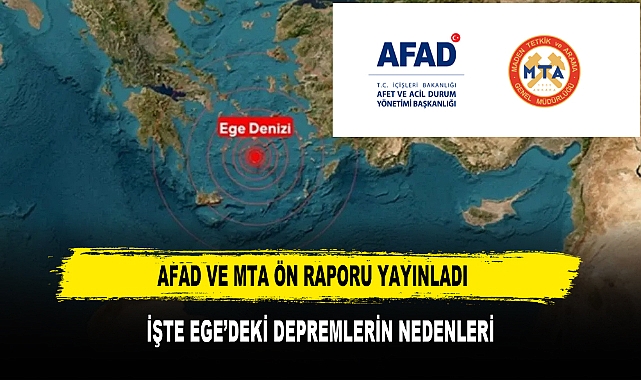 AFAD VE MTA ÖN RAPORU YAYINLADI  İŞTE EGE’DEKİ DEPREMLERİN NEDENLERİ
