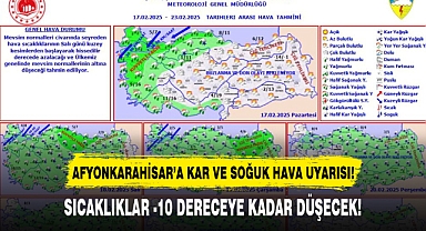 AFYONKARAHİSAR’A KAR VE SOĞUK HAVA UYARISI!