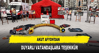 AKUT AFYON’DAN DUYARLI VATANDAŞLARA TEŞEKKÜR