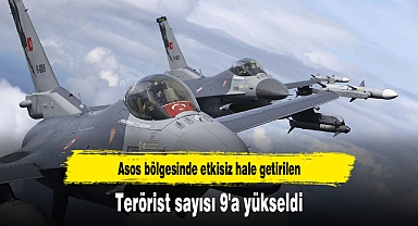 Asos bölgesinde etkisiz hale getirilen terörist sayısı 9'a yükseldi