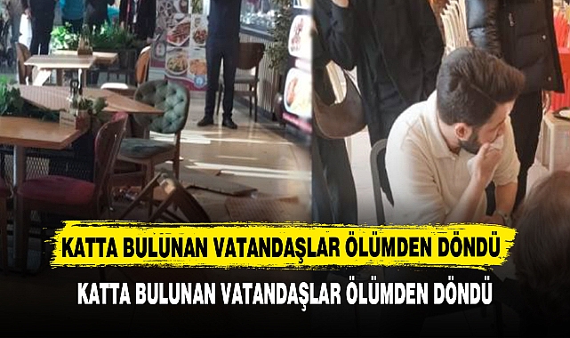 AVM’NİN RESTORAN KATINDA TAVAN ÇÖKTÜ