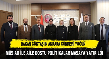 BAKAN GÖKTAŞ’IN ANKARA GÜNDEMİ YOĞUN MÜSİAD İLE AİLE DOSTU POLİTİKALAR MASAYA YATIRILDI