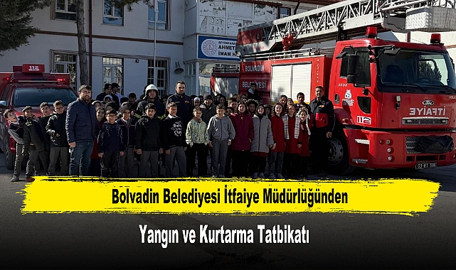 Bolvadin Belediyesi İtfaiye Müdürlüğünden Yangın ve Kurtarma Tatbikatı