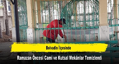 Bolvadin İlçesinde, Ramazan Öncesi Cami ve Kutsal Mekânlar Temizlendi