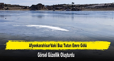 Buz Tutan Emre Gölü Görüntüsü Görsel Güzellik Oluşturdu