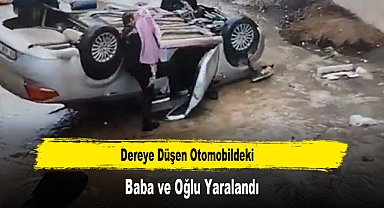 Dereye Düşen Otomobildeki Baba ve Oğlu Yaralandı