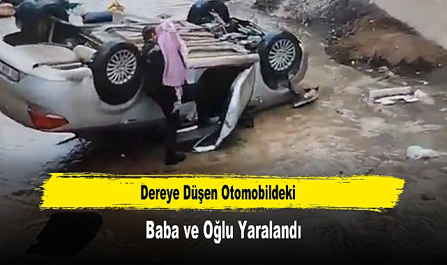 Dereye Düşen Otomobildeki Baba ve Oğlu Yaralandı