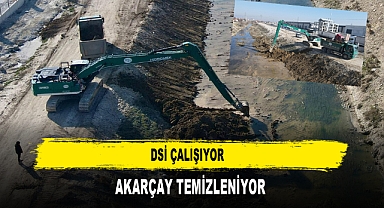 DSİ ÇALIŞIYOR AKARÇAY TEMİZLENİYOR