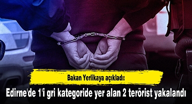 Edirne'de 1'i gri kategoride yer alan 2 terörist yakalandı
