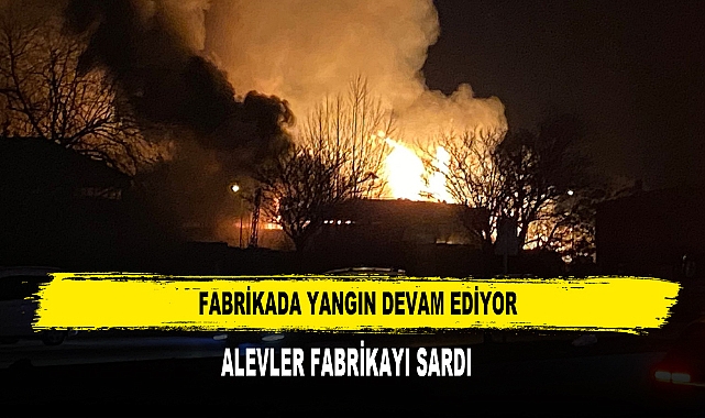 FABRİKA YANGININDA ALEVLER VE DUMANLAR YÜKSELDİ