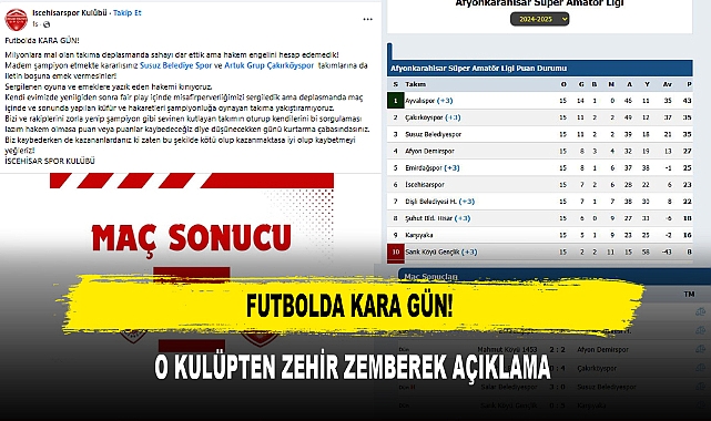 FUTBOLDA KARA GÜN! O KULÜPTEN ZEHİR ZEMBEREK AÇIKLAMA