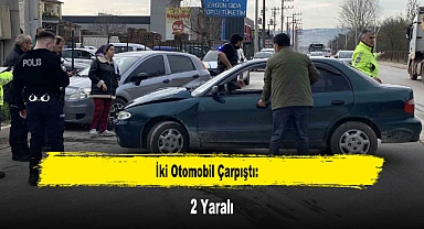 İki Otomobil Çarpıştı: 2 Yaralı