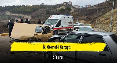 İki Otomobil Çarpıştı: 3 Yaralı