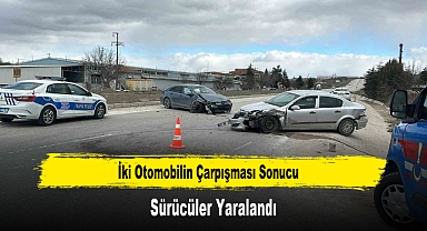 İki Otomobilin Çarpışması Sonucu Sürücüler Yaralandı