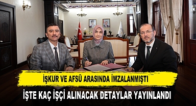 İŞKUR VE AFSÜ ARASINDA İMZALANMIŞTI İŞTE KAÇ İŞÇİ ALINACAK DETAYLAR YAYINLANDI
