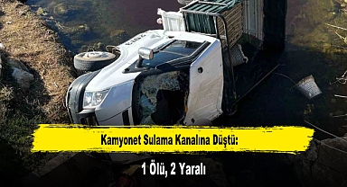 Kamyonet Sulama Kanalına Düştü: 1 Ölü, 2 Yaralı