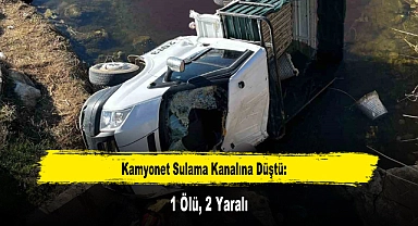 Kamyonet Sulama Kanalına Düştü: 1 Ölü, 2 Yaralı